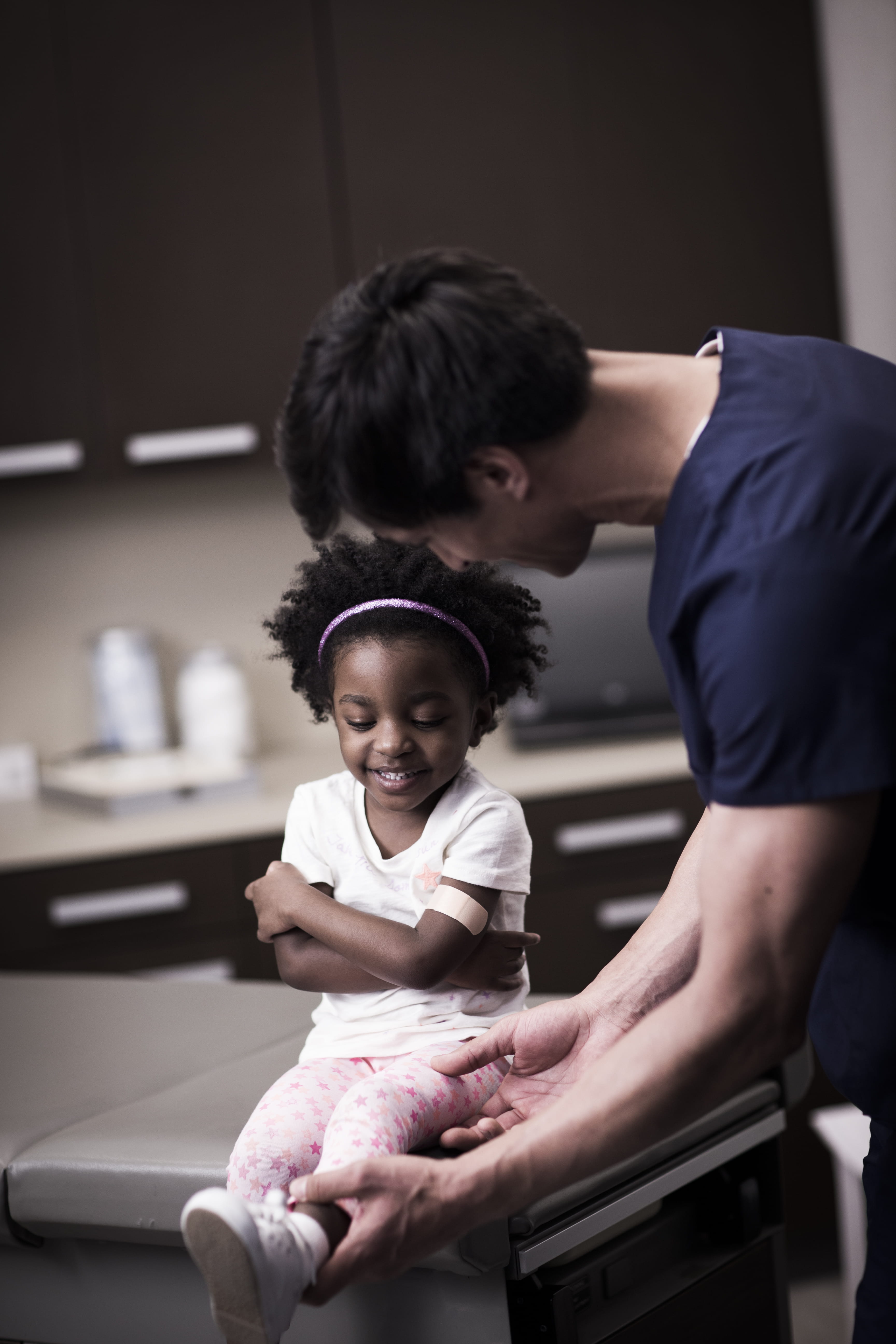 Girl and nurse