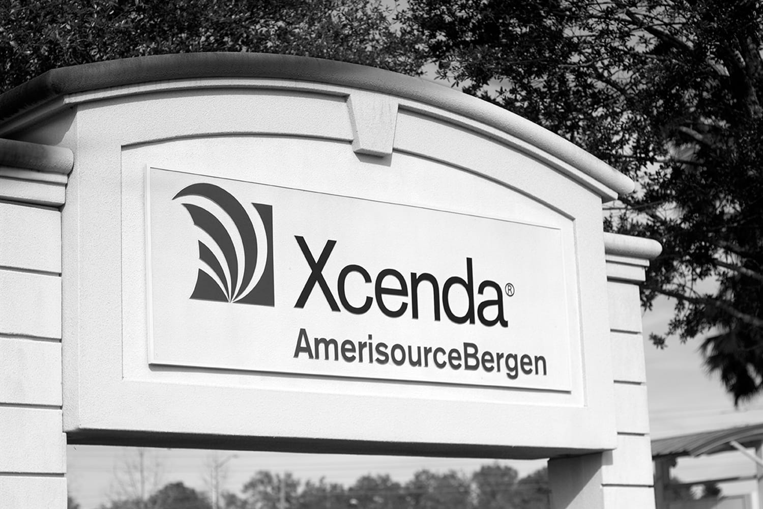 Xcenda monument outside of Palm Harbor office
