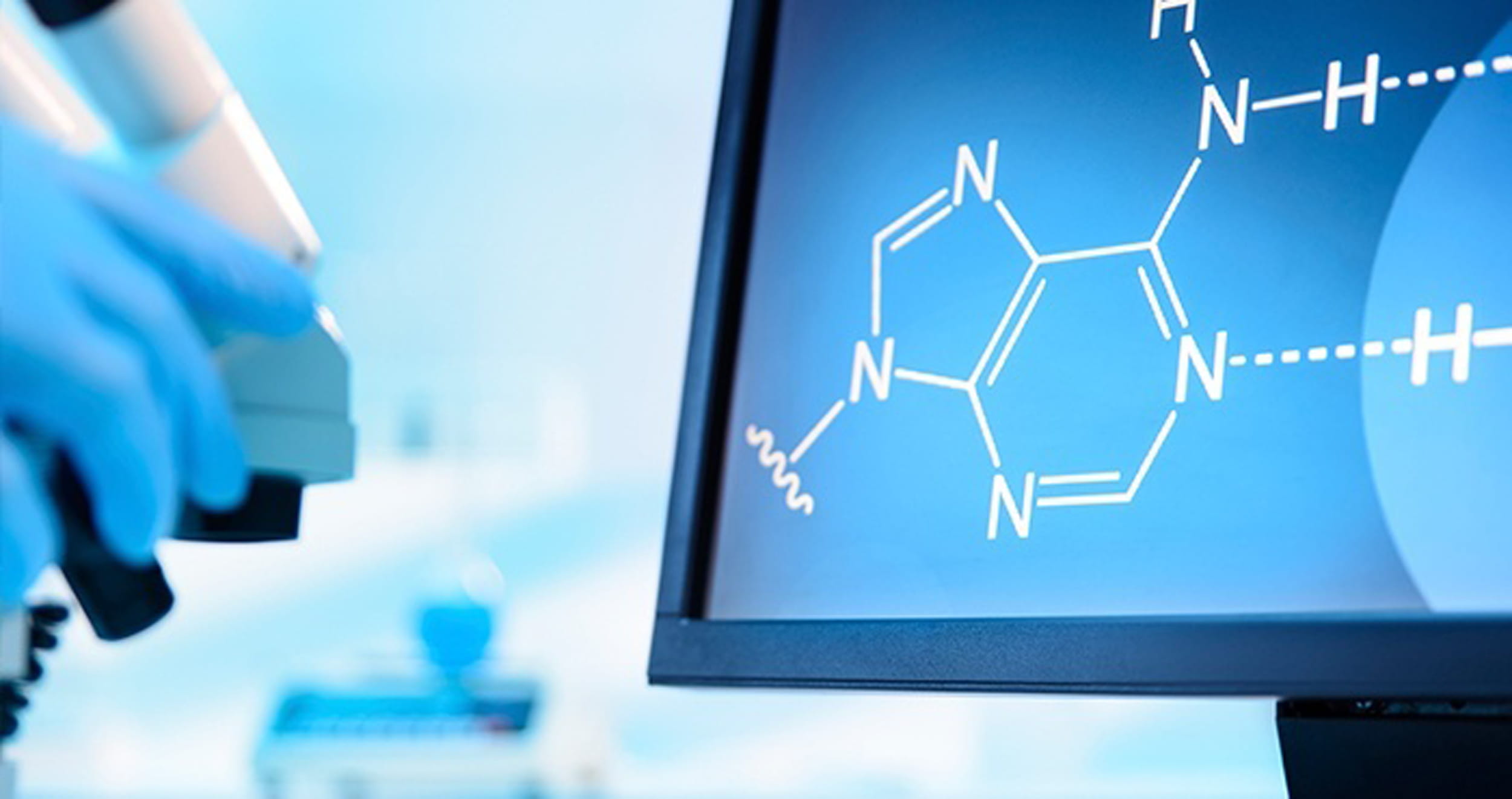 Chemical structure on computer screen