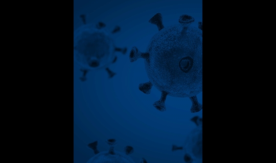 image of virus with blue overlay