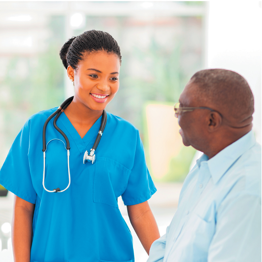 healthcare provider with patient
