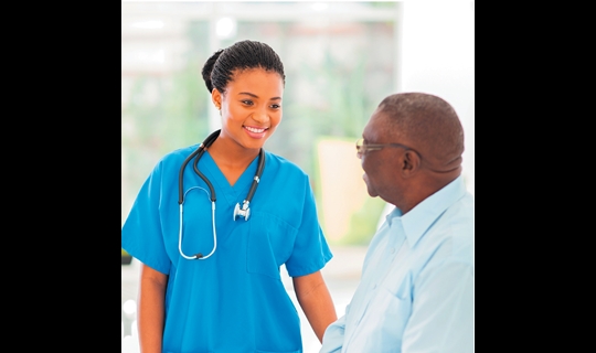 healthcare provider with patient