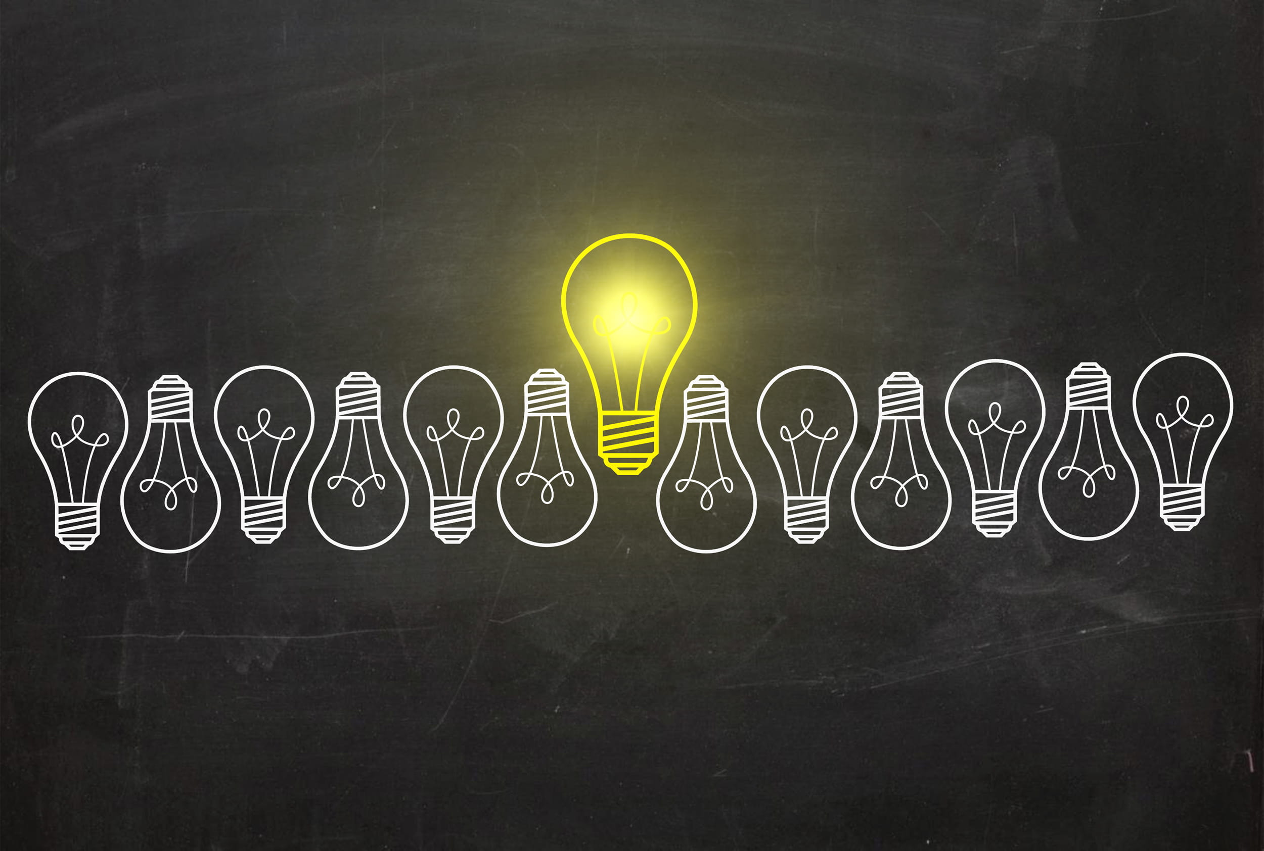 Light bulbs representing ideas